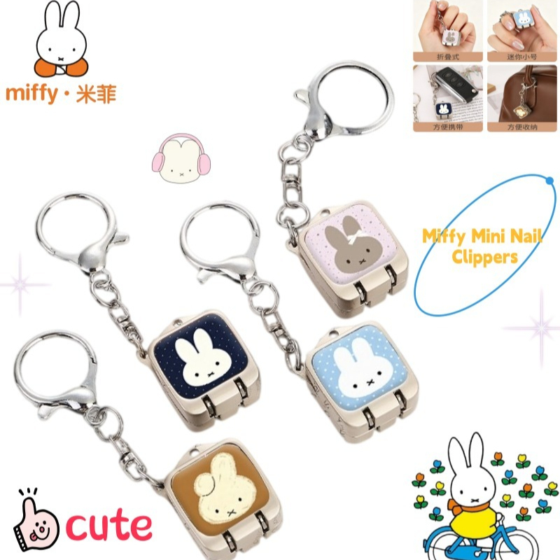 Model Kit Cutter - Niedlicher Cartoon-Miffy-Hasen-Nagelschneider, Mini-Quadrat-Nagelschere, faltbar, Schlüsselanhänger, kompaktes,