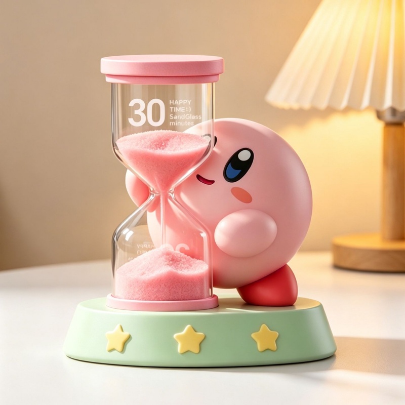 Model Kit Kirby - Kirby 30-Minuten-Sanduhr Anime-Figur Mini-Sanduhr Niedliche Desktop-Dekoration