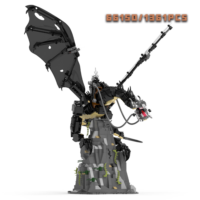 Model Kit Chemistry - 1361-teiliges Hexenkönig-Fell-Beast-Baustein-Set, Spielzeug, mittelalterlicher MOC Nazgul-Drachen-Modellbausatz