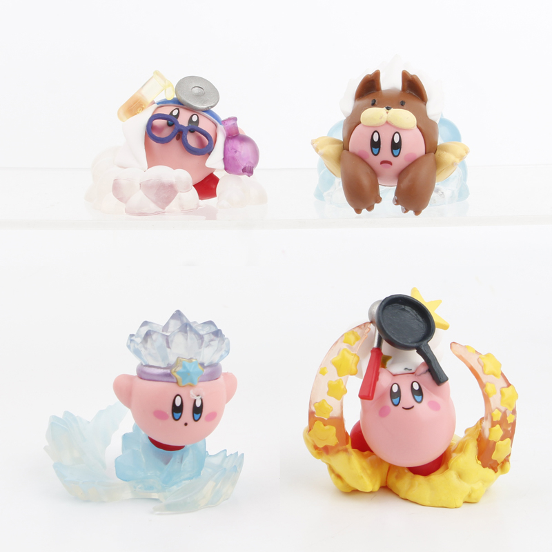 Model Kit Kirby - 4-teiliges Set Kuchendekoration Lebensmittel-Vinyl-Figuren Spielzeug