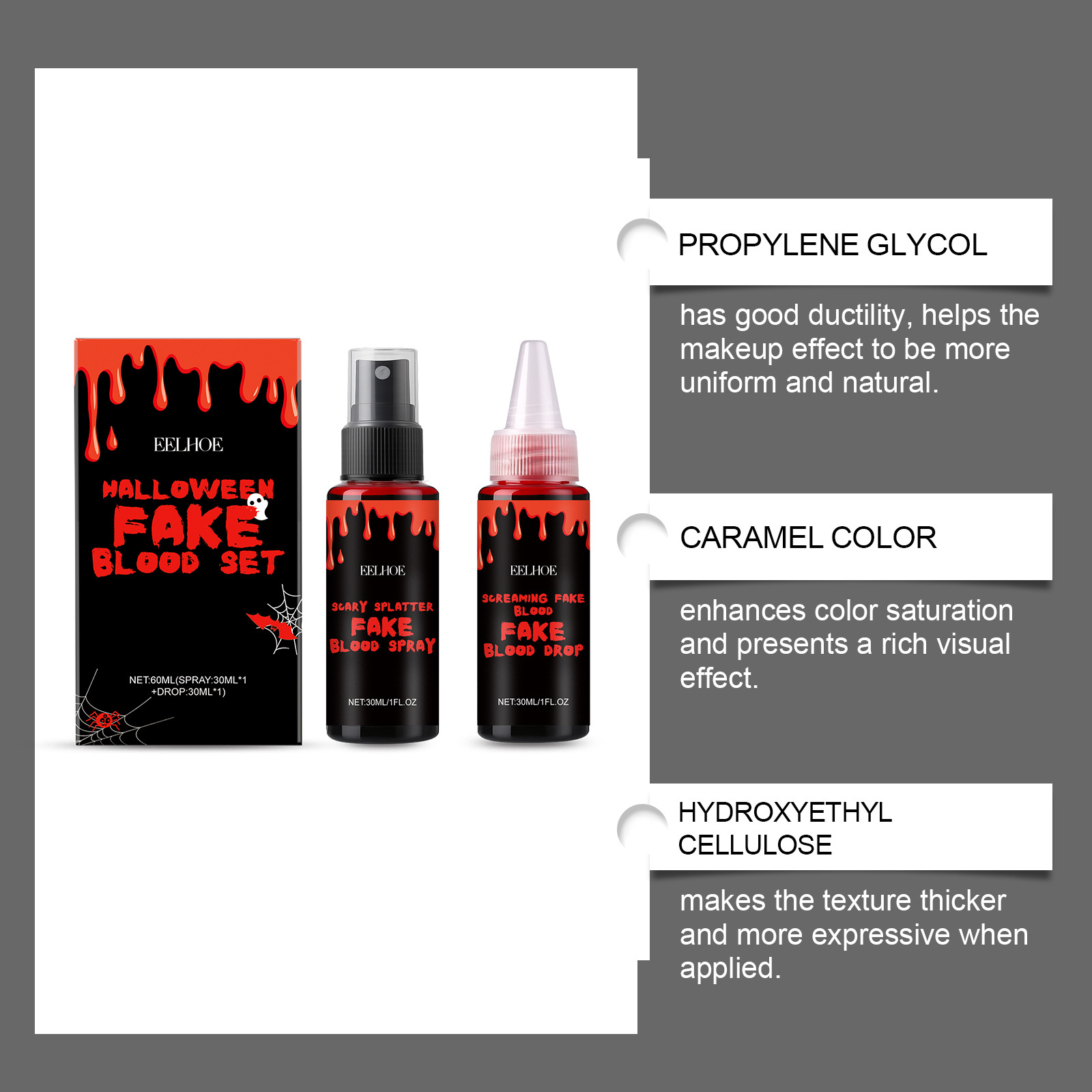 3-teiliges Halloween-Fake-Blut – Wash Effect Set Bewertung und Preis
