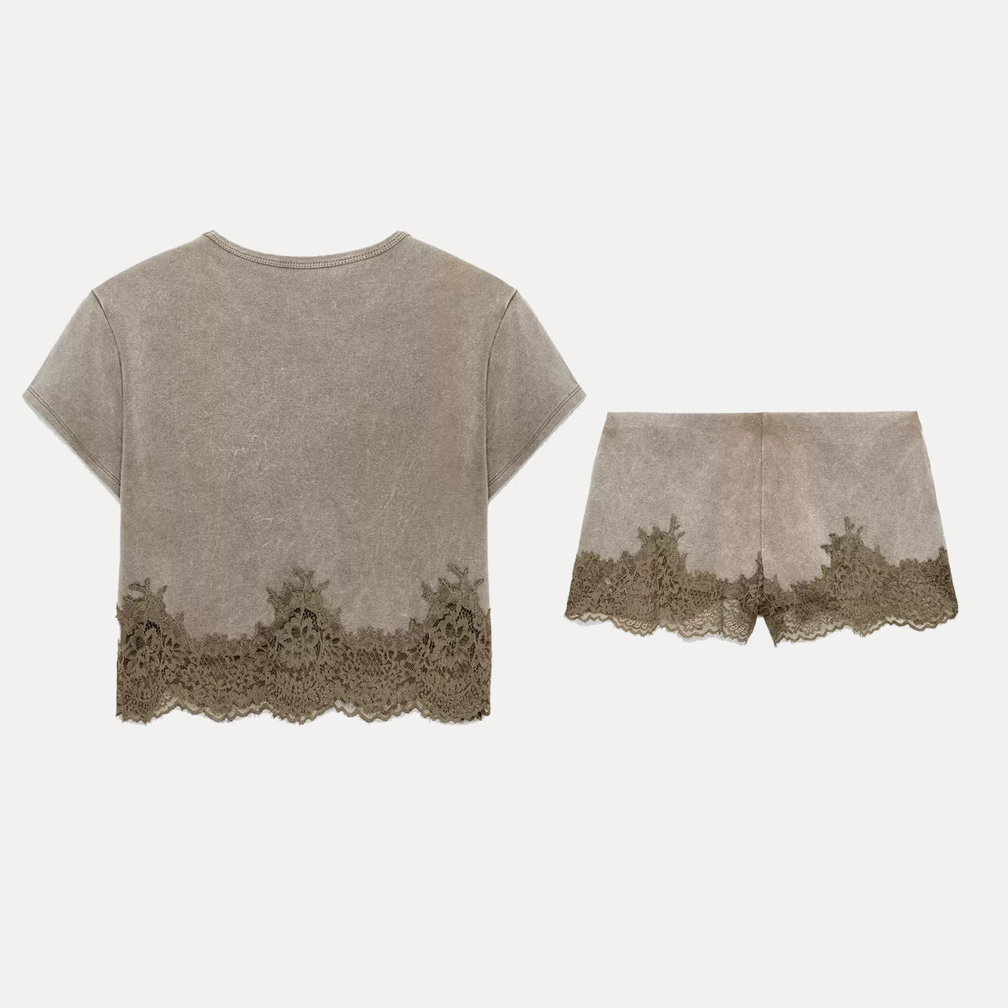 Damen-Set mit kurzärmeligem Ob – Wash Effect Set Bewertung und Preis